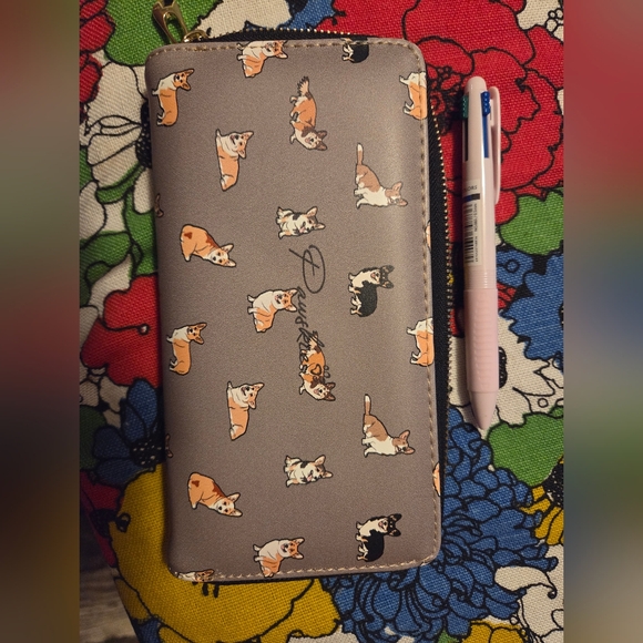 pawskies Handbags - CORGI print Multicolor Wallet with Black Interior